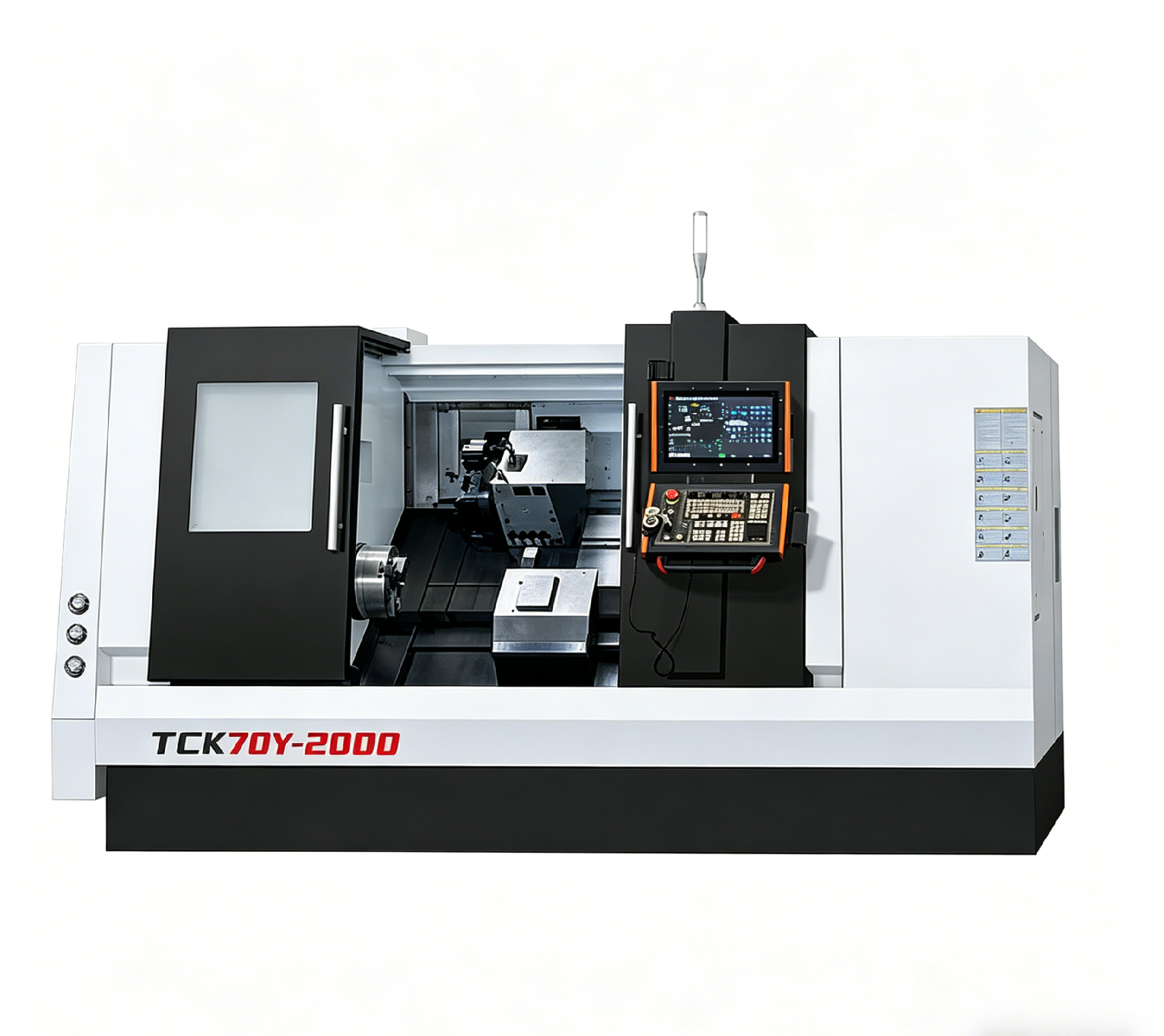 BONANZA 70Y CNC mill-turn machine with a long bed and Mohs 5# spindle structure tailstock