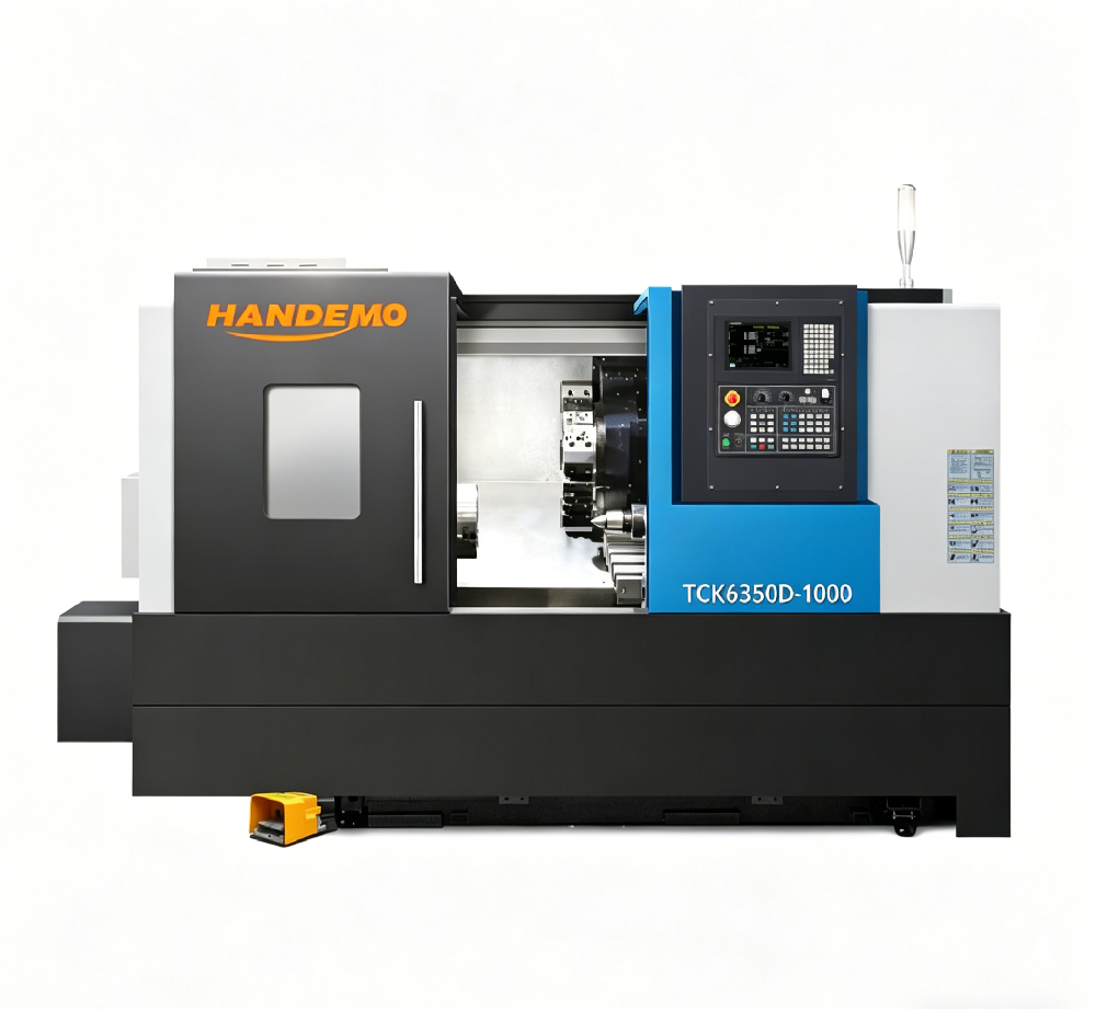 TCK6050D slant bed lathe spindle and turret detail