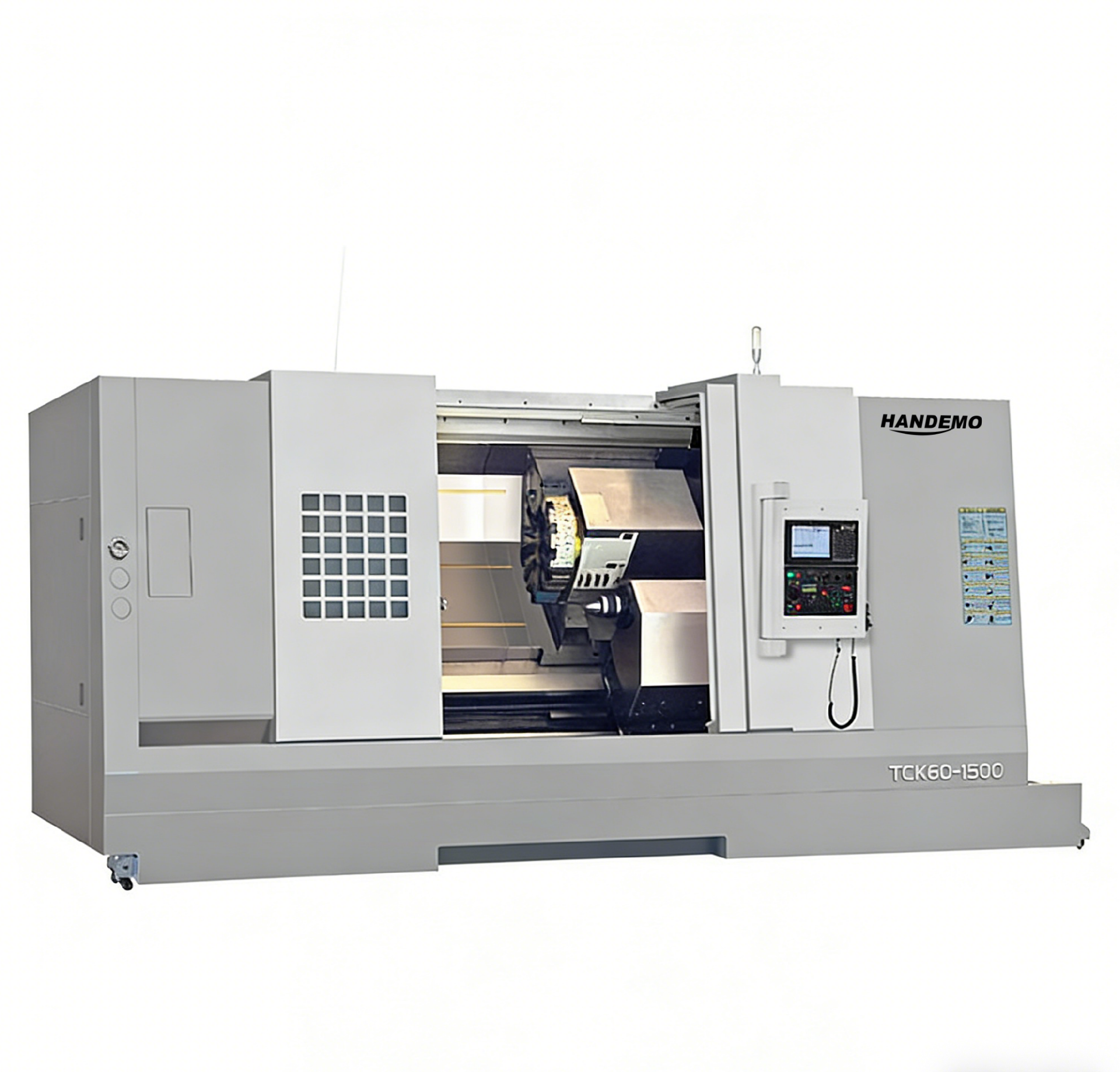 BONANZA TCK80B-1500 CNC slant bed lathe with hard rail guideways and A2-8 spindle